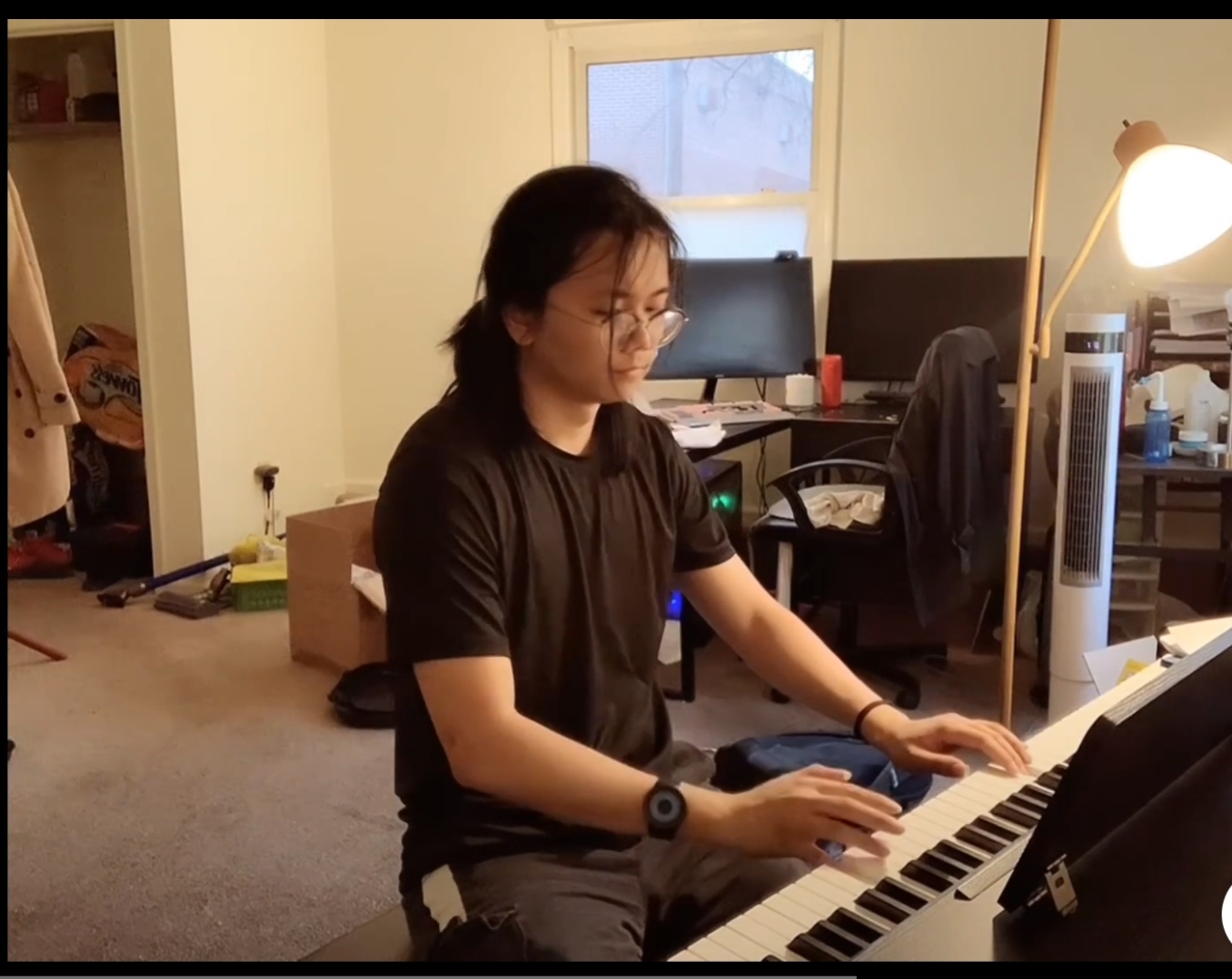 Playing piano